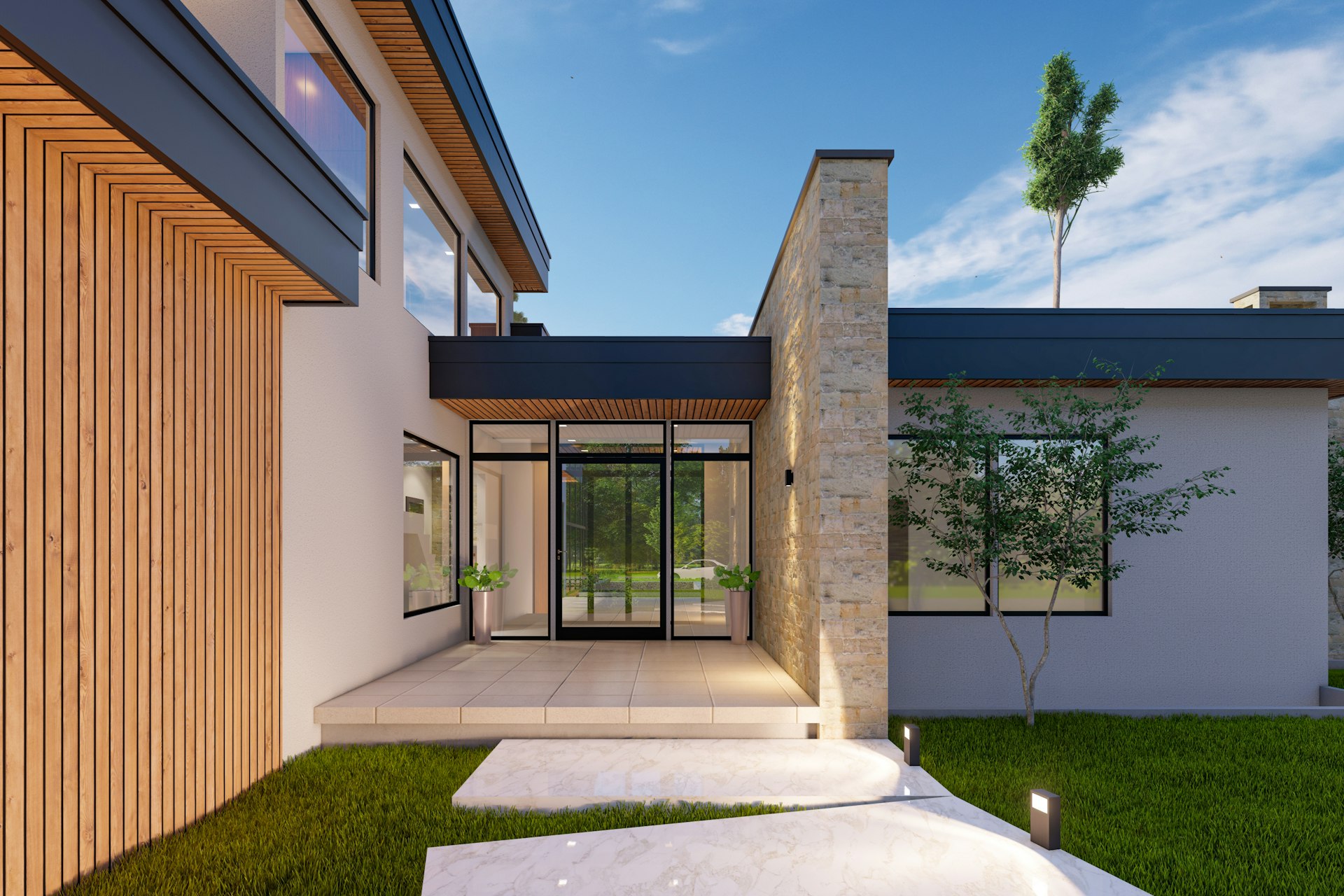 Bahçeli müstakil villa tasarımı